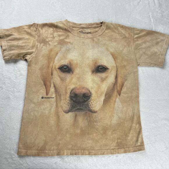 The Mountain Other - The Mountain Kids Tie-Dye Yellow Lab T-shirt Size Large Y2K 2011